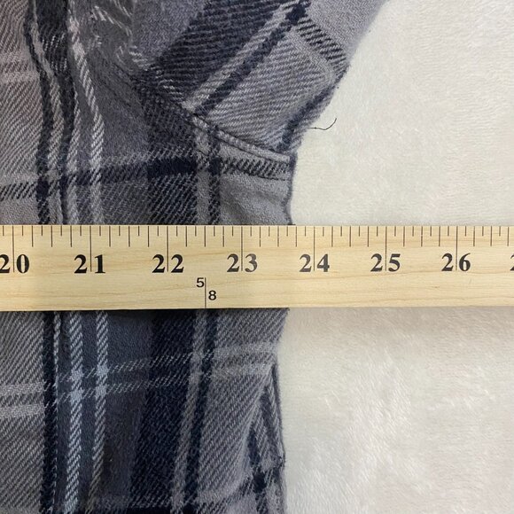 Merona Mens Lined Plaid Gray Flannel Size L Quilted Shirt Jacket Shacket - Picture 8 of 10